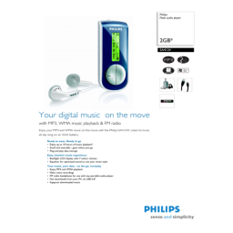 Philips SA4114/02 Baladeur audio à mémoire flash Manuel utilisateur | Fixfr