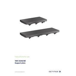 Getinge 100726A0 Short positioning plate Mode d'emploi | Fixfr