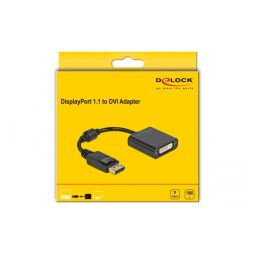 DeLOCK 61008 Adapter DisplayPort 1.1 male to DVI female Passive black Fiche technique | Fixfr