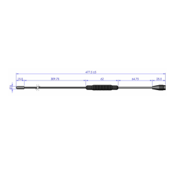 DeLOCK 12441 TETRA Antenna 410 - 450 MHz M6 Inner thread 2.5 dBi 47.8 cm omnidirectional fixed screw mounting outdoor black Fiche technique | Fixfr