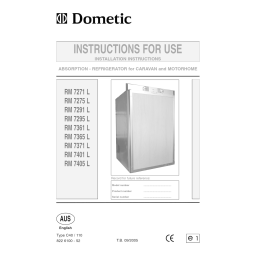 Dometic RM7271 Manuel utilisateur | Fixfr
