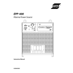 ESAB EPP-400 Plasma Power Source Manuel utilisateur