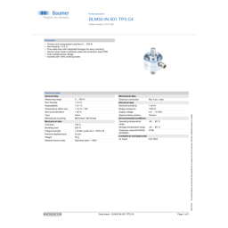 Baumer DLM30-SO.501.TP3.C4 Force sensor Fiche technique | Fixfr