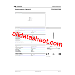 Baumer IFRM 04N15A3/S35L Inductive proximity switch Fiche technique | Fixfr