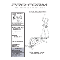 ProForm PFIVEL86173 SEMIOS ELLIPTICAL Manuel utilisateur | Fixfr