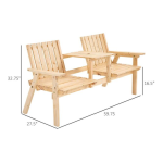 Outsunny 84B-441ND Outdoor Patio Tete a Tete Loveseat Garden Bench Chair Table Umbrella Hole Mode d'emploi