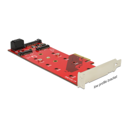 DeLOCK 89394 PCI Express x4 Card > 2 x internal M.2 Key B + 1 x internal NVMe M.2 Key M - Low Profile Form Factor Fiche technique | Fixfr