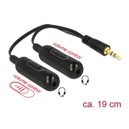 DeLOCK 66439 Audio Splitter stereo jack male 3.5 mm to 2 x stereo jack female 3.5 mm 3 pin angled Fiche technique | Fixfr