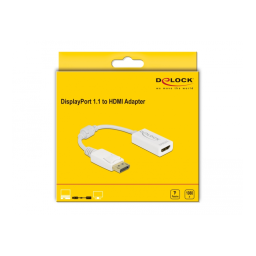 DeLOCK 61015 Adapter DisplayPort 1.1 male to HDMI female Passive white Fiche technique | Fixfr