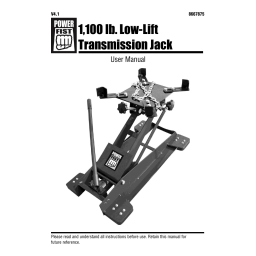 Power Fist 8667875 1,100 lb Low-Lift Transmission Jack Manuel utilisateur | Fixfr