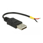 DeLOCK 64184 Cable USB 2.0 Type-A male to 4 x open wires 1 m black Fiche technique