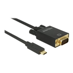 DeLOCK 85262 Kabel USB Type-C™ Stecker > VGA Stecker (DP Alt Mode) 2 m schwarz Fiche technique | Fixfr