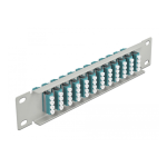 DeLOCK 66799 10&Prime; Fiber Optic Patch Panel 12 Port LC Quad aqua 1U grey Fiche technique