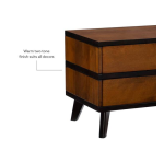 Linon Home Decor THD02997 Ryan 2-Drawer Walnut Nightstand H 20.5 in. x W 25 in. x D 18 in. Mode d'emploi