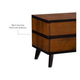 Linon Home Decor THD02997 Ryan 2-Drawer Walnut Nightstand H 20.5 in. x W 25 in. x D 18 in. Mode d'emploi | Fixfr
