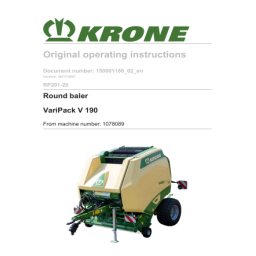 KRONE VariPack V 190 Manuel d'utilisation | AI Chat | Fixfr
