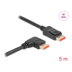 DeLOCK 87069 DisplayPort cable male straight to male 90&deg; right angled 8K 60 Hz 5 m Fiche technique