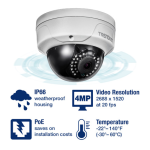 Trendnet RB-TV-IP315PI Indoor / Outdoor 4 MP PoE Dome Day / Night Network Camera Fiche technique