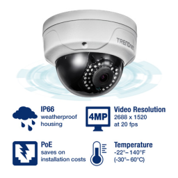 Trendnet RB-TV-IP315PI Indoor / Outdoor 4 MP PoE Dome Day / Night Network Camera Manuel utilisateur | Fixfr