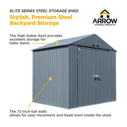 Arrow Storage Products LX108 Lexington Steel Storage Shed, 10 ft. x 8 ft. Eggshell Manuel utilisateur | Fixfr