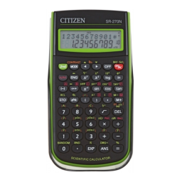 Citizen SR-270NGR calculator Fiche technique | Fixfr