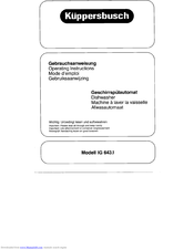 Küppersbusch IG 643.3 W Manuel du propriétaire | Fixfr