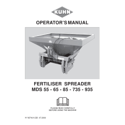 Manuel d'utilisation RAUCH MDS 55/65/85/735/935 + IA | Fixfr