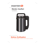 ESSENTIELB Chauffant XL ESM1 Sambal Blender chauffant Manuel du propri&eacute;taire