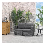 Outsunny 860-204CW 2-Pieces Patio Wicker Outdoor Corner Sofa Set, Loveseat Mode d'emploi