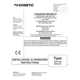 Dometic 3310700, 3310741, 3310742 Air Distribution Box Kit Manuel utilisateur | Fixfr