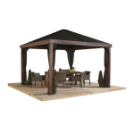 Sojag 500-9166606 Valencia 12 ft. x 12 ft. Powder-Coated Metal Gazebo with Wood Finish and Mosquito Netting Manuel utilisateur