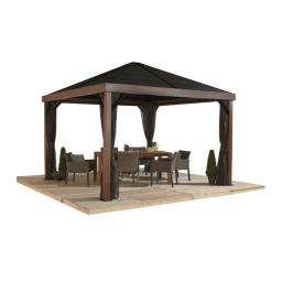 Sojag 500-9166606 Valencia 12 ft. x 12 ft. Powder-Coated Metal Gazebo with Wood Finish and Mosquito Netting Manuel utilisateur | Fixfr