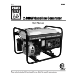 Power Fist 8509606 2,400W Gasoline Generator Manuel utilisateur