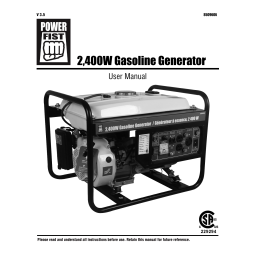 Power Fist 8509606 2,400W Gasoline Generator Manuel du propriétaire | Fixfr