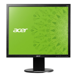 Acer B193L Monitor Manuel utilisateur | Fixfr