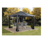 Sojag 500-9162806 8 ft. D x 8 ft. W Sanibel Aluminum Gazebo with Galvanized Steel Roof Panels and Nylon Mosquito Netting Manuel utilisateur