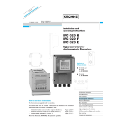 KROHNE IFC 020 Converter Manuel du propriétaire | Fixfr