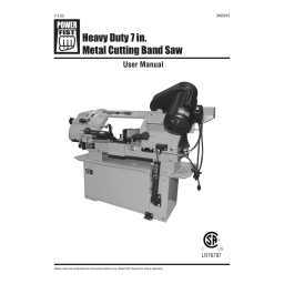 Power Fist 3460015 7 in. Heavy Duty Metal-Cutting Band Saw Manuel utilisateur | Fixfr