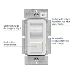 Leviton IP710-LFZ IllumaTech Slide Dimmer for LED 0-10V Power Supplies, 1200VA, 10A LED, 120/277 VAC – USMCA Compliant Manuel utilisateur | Fixfr
