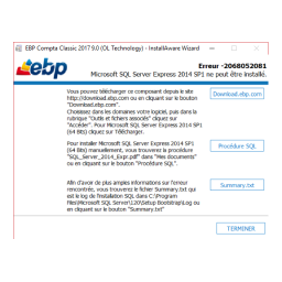 EBP Installation de Microsoft SQL Server 2014 SP1 Express Manuel utilisateur | Fixfr