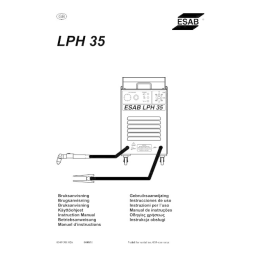 ESAB LPH 35 Manuel utilisateur | Fixfr