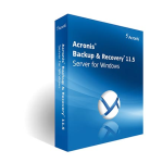 ACRONIS Backup &amp; Recovery 11.5 server pour windows Manuel utilisateur