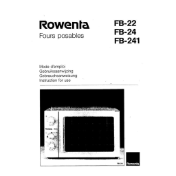 Rowenta FB 24 Manuel utilisateur | Fixfr