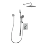 Keeney KIT-QUA130CCP Belanger 1-Spray Square Hand Shower and Showerhead from Wall Combo Kit with Slide Bar and Valve in Polished Chrome sp&eacute;cification