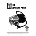 Power Fist 8711715 1 HP Sprinkler Pump Manuel utilisateur