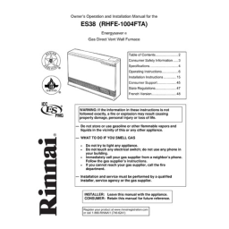 Rinnai ES38 (RHFE-1004FTA) Manuel utilisateur | Fixfr