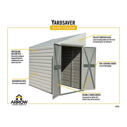 Arrow Storage Products YS47Z Yardsaver Steel Storage Shed, 4 ft. x 7 ft. Manuel utilisateur | Fixfr