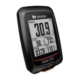 Bryton Rider 310 Manuel utilisateur | Fixfr