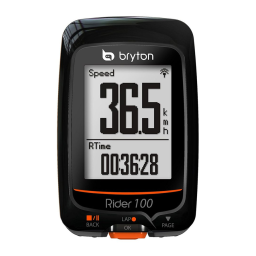 Bryton Rider 100 Manuel utilisateur | Fixfr