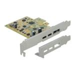 DeLOCK 89582 PCI Express Card &gt; 1 x external USB Type-C&trade; 3.1 female + 1 x external USB Type-C&trade; 3.1 (DP Alt Mode) female  Fiche technique